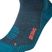 STOX Energy Socks Skisocke Skiing Merino (Kompression fördert Durchblutung) blaugrün/fluorot Herren - 1 Paar